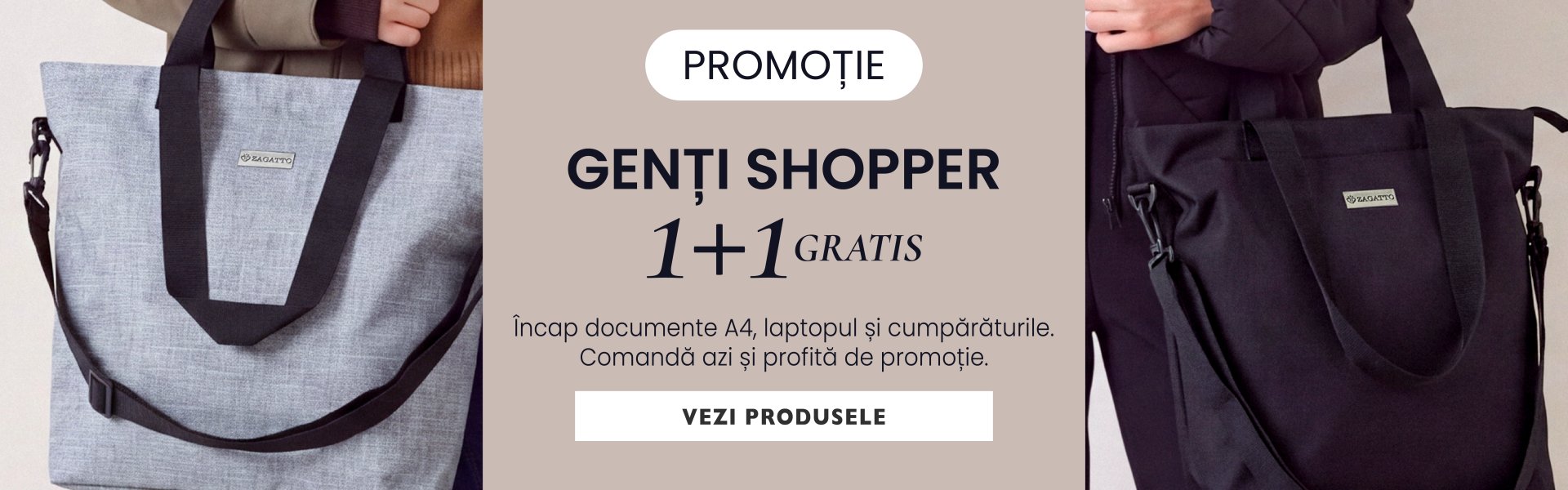 Genți shopper 1+1 – a doua la 0,01 lei Genți shopper 1+1 – a doua la 0,01 lei