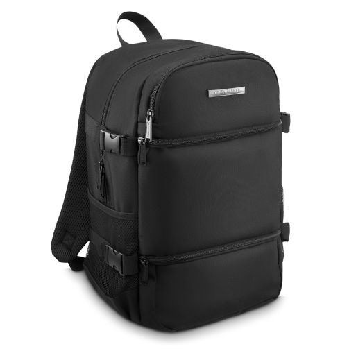 Black travel backpack for airplane 40x20x25 ZG847 - Thumbnail
