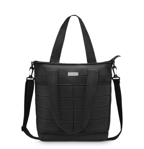 Black quilted handbag for women with shoulder strap ZG838 - thumbnail