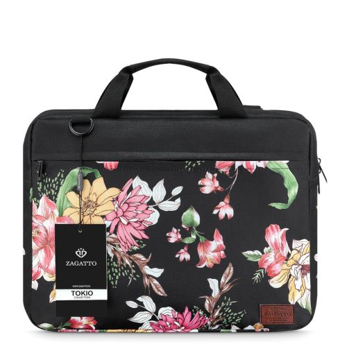 Zagatto floral 15.6’ inch laptop bag from Tokio collection ZG79 - thumbnail