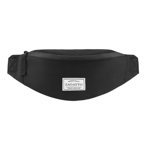 Black Zagatto ZG749 single compartment waist bag - main photo, from the front