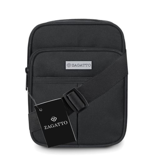 Geanta crossbody practica Zagatto® din, negru, cu curea de umăr ajustabilă ZG706