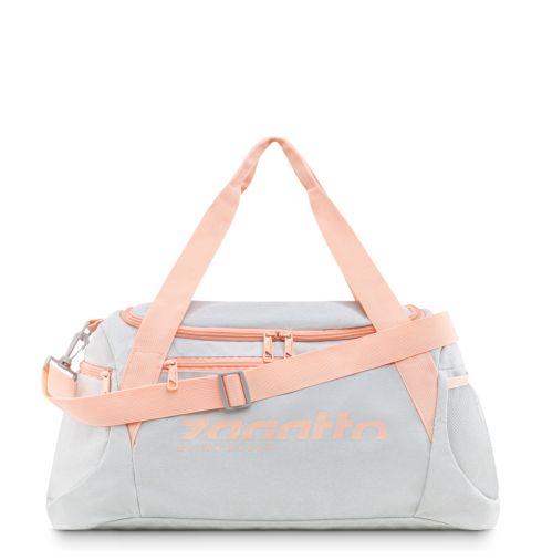 Women's sports bag, grey with salmon details, ZG820