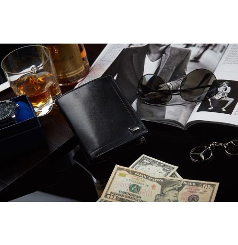 Portofel Bărbătesc cu Buzunar cu Fermoar – ZG001-BAR