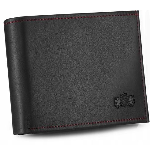 Portfel męski skórzany slim N054-W RED RFID Secure