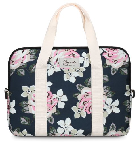 Pink floral laptop bag with beige strap 15.6” inches Zagatto ZG678 - photo