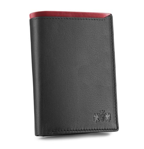 Portofel bărbătesc din piele, vertical, negru, ZG-N4-F9 RFID Secure