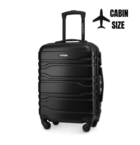 Troler cabina pe roți 55x40x20, negru, ZG503 ABS C Black