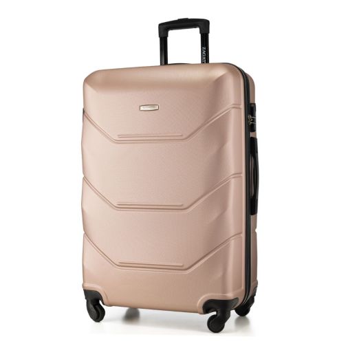 Troler mare ABS, 75×50,5×27,5 cm, roz-auriu, ZG504A
