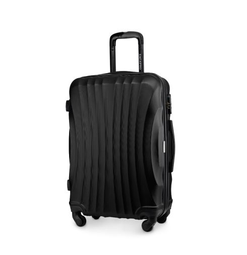 Troler mediu pe roți 65x42x26 cm, negru, ZG505 ABS
