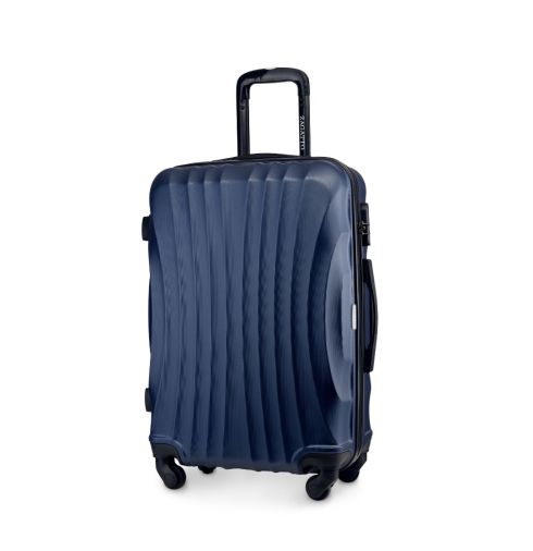 Troler mediu pe roți 65x42x26 cm, albastru marin, ZG505 ABS
