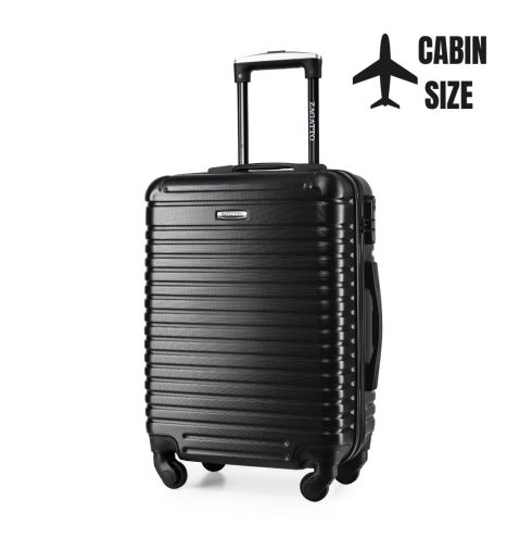 Troler cabina pe roți 55x40x20, negru, ZG506 ABS C Black