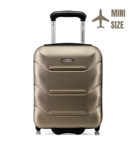 Valiză de cabină cu roți 40x30x20, aurie, ZG507 ABS MINI Champ