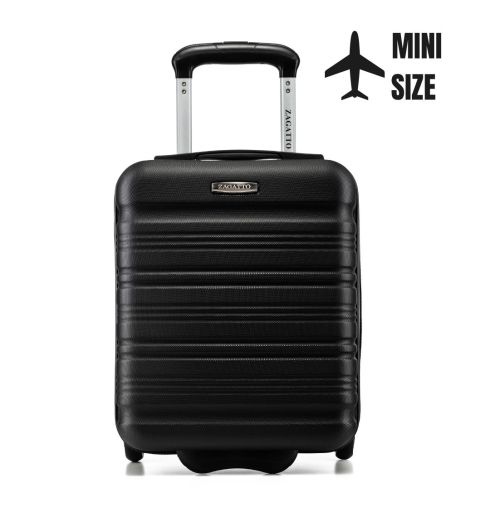 Troler de cabină pe roți 40x30x20, negru, ZG508 ABS MINI Black
