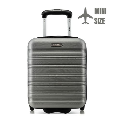 Troler de cabină pe roți 40x30x20, gri argintiu, ZG508 ABS MINI S.GRAY