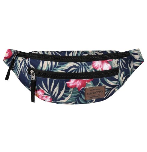 Granatowa nerka w różowe kwiaty ZG671 - zdjęcie główne