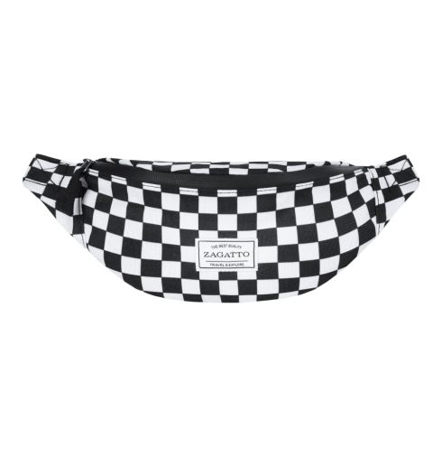 Black and white checkerboard waist bag ZG751 - thumbnail