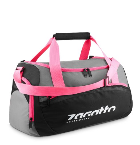Women's sports bag, black with pink details, ZG819