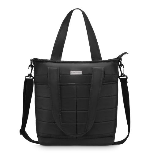 Black women's shopper bag with shoulder strap ZG839 - thumbnail