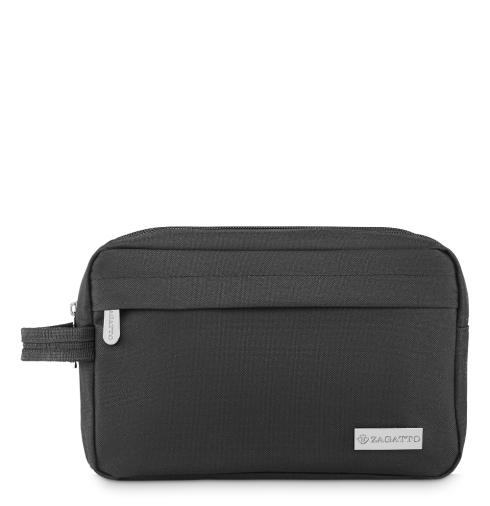 Black two-compartment zippered cosmetic bag ZG841 - thumbnail