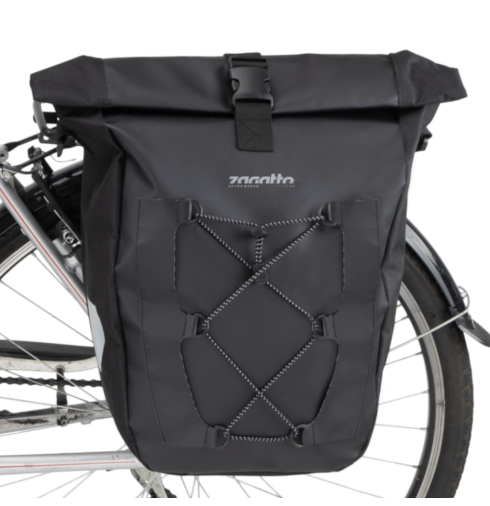Geantă laterală pentru portbagaj bicicletă, neagră ZG857