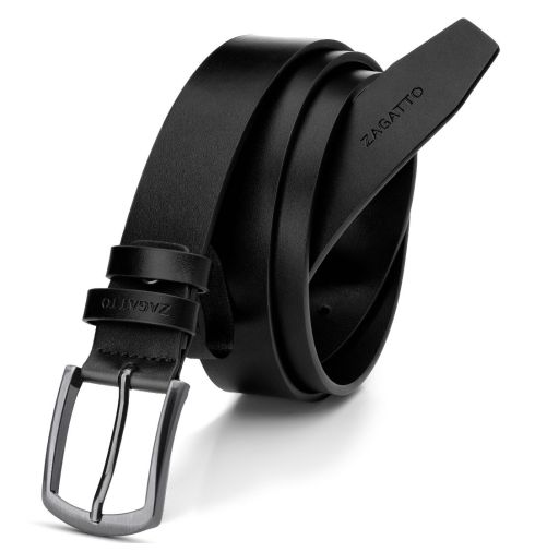 Curea din piele pentru bărbați, neagră, ZG-944-120