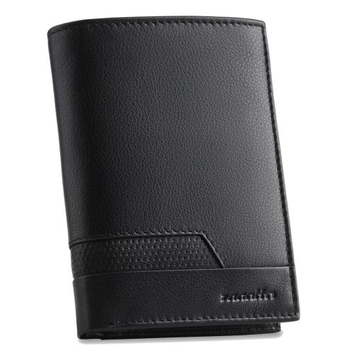 Men's black leather vertical wallet ZG-N4-F6 RFID Secure - thumbnail