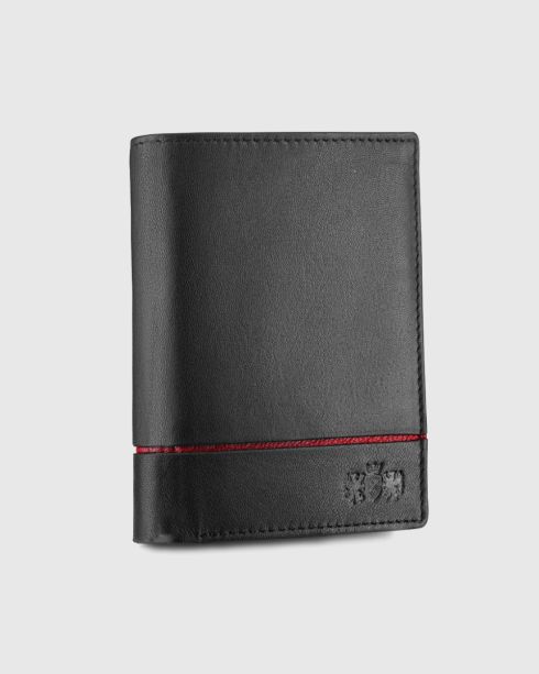 Portofel bărbătesc negru pentru bancnote, vertical, din piele naturală, RFID Secure, Zagatto