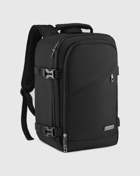 Rucsac negru 40x25x20 bagaj de mână, poliester și Codura, Zagatto