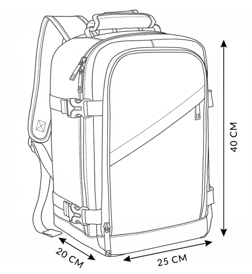 Rucsac de călătorie pentru avion 40×20×30, ZG1000