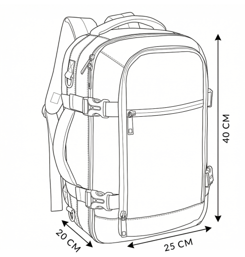 Rucsac bagaj de mână 40×25×20 cm, Wizz Air & Ryanair – Sztokholm