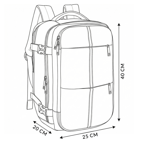 Rucsac damă ergonomic pentru avion 40x20x25 cm – model Mediolan