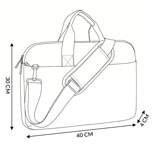 Geantă laptop 15,6" neagră cu bandă pentru troler