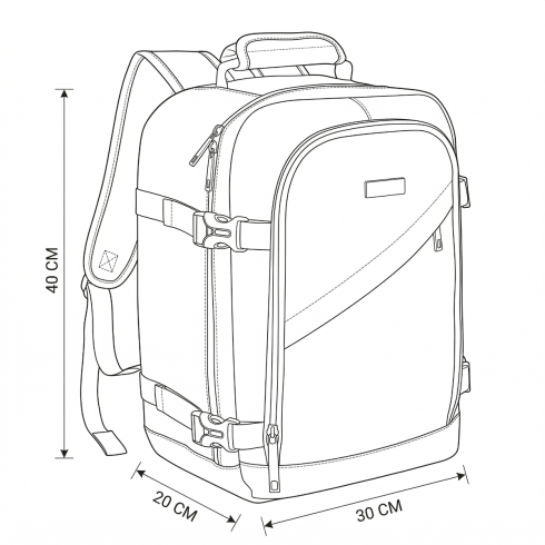 Rucsac de cabină 40x30x20 pentru avion Bukareszt