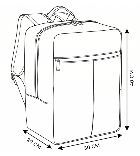 Rucsac de cabină 40x30x20 pentru avion Wilno