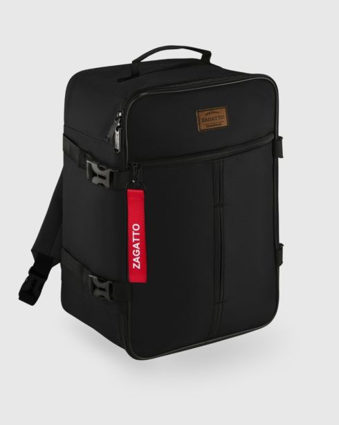 Rucsac negru pentru avion 40x30x20, poliester și nylon, Zagatto – imaginea 2