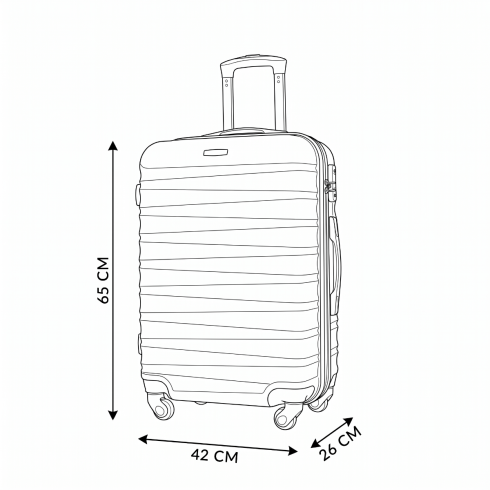 Troler mediu, 65x42x26, negru, ZG501 ABS B Black