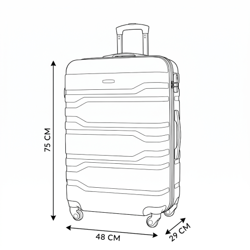 Troler mare, 75x48x29, negru, ZG503 ABS A Black