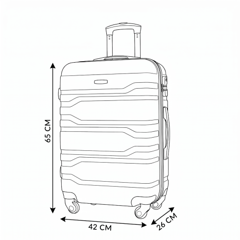 Troler mediu, 65x42x26, negru, ZG503 ABS B Black