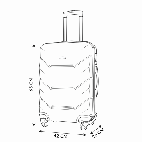 Troler mediu, 65x42x26, roșu închis, ZG504 ABS B D.Red