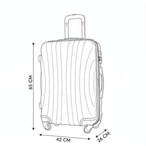 Troler mediu pe roți 65x42x26 cm, negru, ZG505 ABS