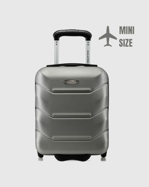 Troler de cabină cu roți 40x30x20, gri-silver, ZG507 ABS MINI Gray