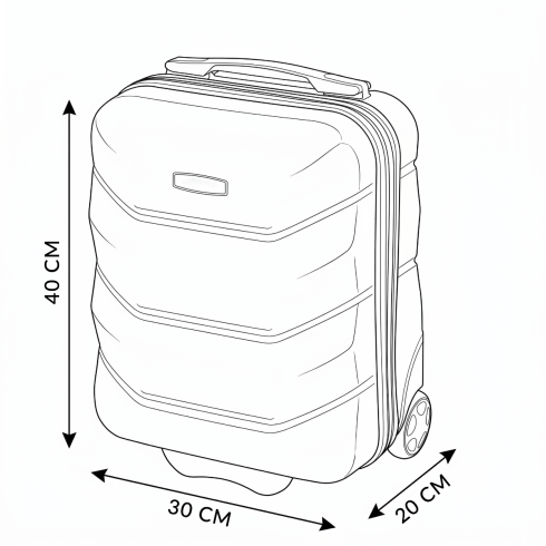 Troler de cabină pe roți 40x30x20, negru, ZG507 ABS MINI Black