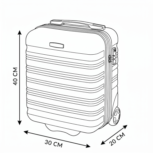 Troler de cabină pe roți 40x30x20, gri argintiu, ZG508 ABS MINI S.GRAY