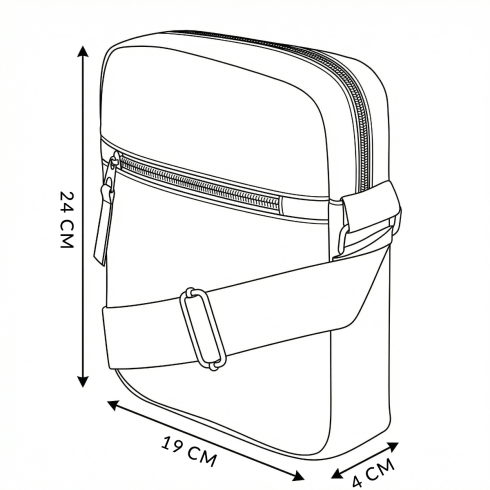 Geantă crossbody neagră, ZG52 West Pack