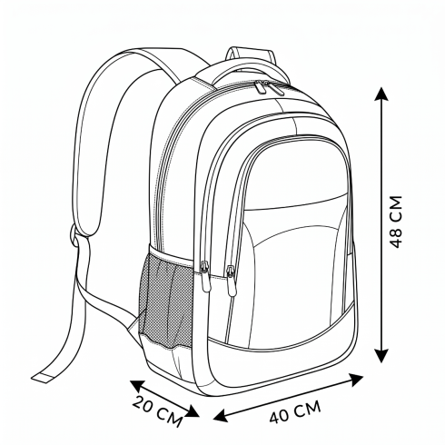 Rucsac negru ergonomic cu spate ventilat ZG700
