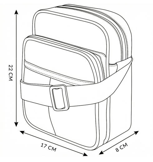 Geanta crossbody practica Zagatto® din, negru, cu curea de umăr ajustabilă ZG706