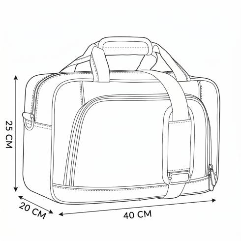 Geantă de călătorie 40x25x20 cu piciorușe de protecție și sistem de prindere pe troler ZG762