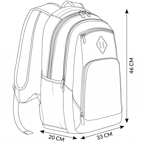Rucsac bărbați cu compartiment pentru laptop, Negru 30L ZG795