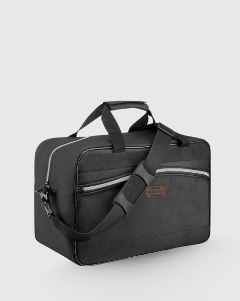 Geantă de călătorie neagră bagaj de mână 40x20x25, poliester și nylon, Zagatto